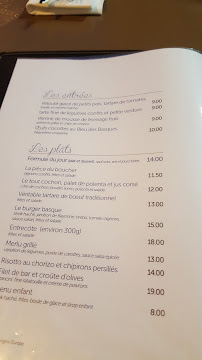Restaurant Café du Théatre à Bayonne (le menu)