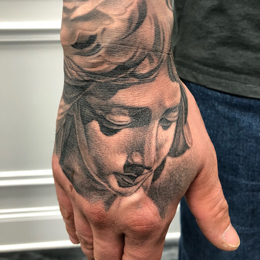 Explore crime scene tattoo ideas, creative tattoo ideas in Warrenville, available at UpRise Tattoos