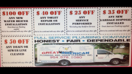 Plumber «Great American Plumbing & Drain Cleaning, Inc.», reviews and photos, 9987 NW 52nd St, Sunrise, FL 33351, USA