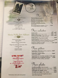 Menu du Nulle Part Ailleurs à Trémolat