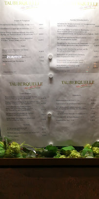 Restaurant Tauberquelle à Stuttgart menu