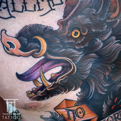 Explore halloween tattoo sleeve ideas, creative tattoo ideas in Wappingers Falls, available at Twin Tides Tattoo