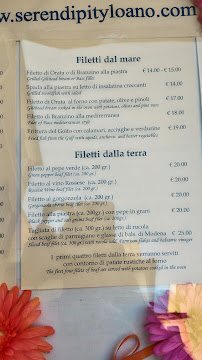 Serendipity à Loano menu