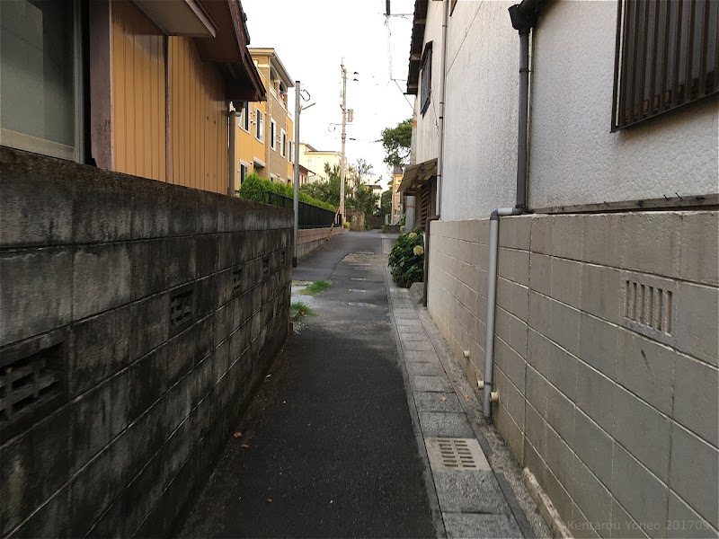 旧福島邦成邸前-瓦舗装路