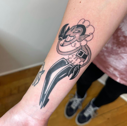 Explore leg tattoo ideas for men, creative tattoo ideas in Albany, available at Dead Presidents Lounge