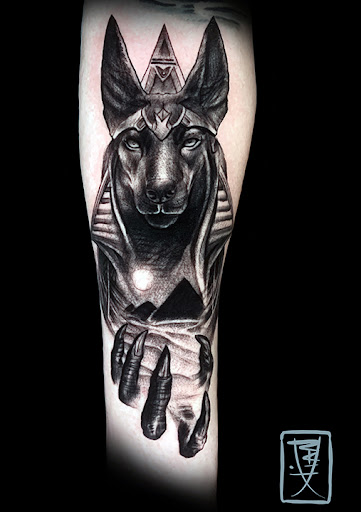 Explore wolf neck tattoo ideas, creative tattoo ideas in Scottsdale, available at Club Tattoo
