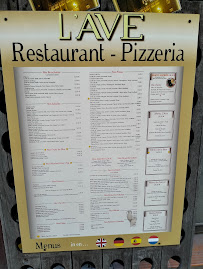 Menu du L’ AVE à Narbonne