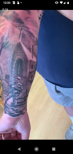 Explore warrior tattoo ideas male, creative tattoo ideas in Hereford, available at Slow Pain Tattoo Body Art Studio