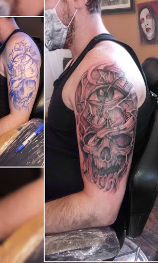 Explore mens sleeve tattoos ideas, creative tattoo ideas in Roanoke, available at RailYard INK