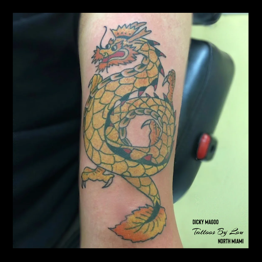 Explore pentagram tattoo ideas, creative tattoo ideas in Miami, available at Tattoos by Lou Miami - North Miami