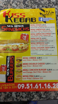 Menu / carte de Kiss Kebab à Nice