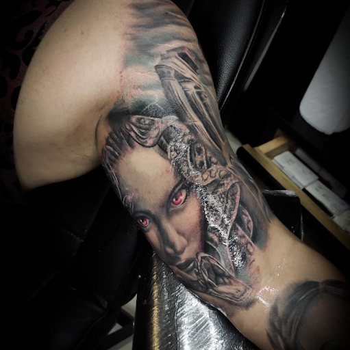 Explore rocky balboa tattoo ideas, creative tattoo ideas in Goose Creek, available at Red Kirin Tattoo