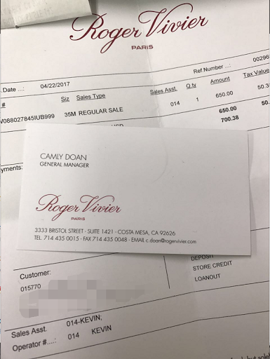 Fashion Accessories Store «Roger Vivier», reviews and photos, 3333 Bristol St, Costa Mesa, CA 92626, USA