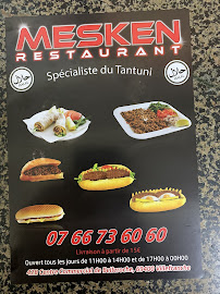Carte du Mesken Restaurant à Villefranche-sur-Saône