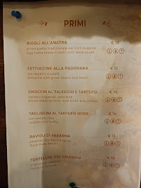 Restaurant Antica Trattoria Antenore à Torreglia (la carte)