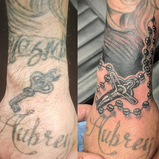 Explore shaded tattoo sleeve ideas, creative tattoo ideas in Kenosha, available at Kenosha Tattoo Company