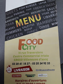 Food City à Villeneuve-d'Ascq menu