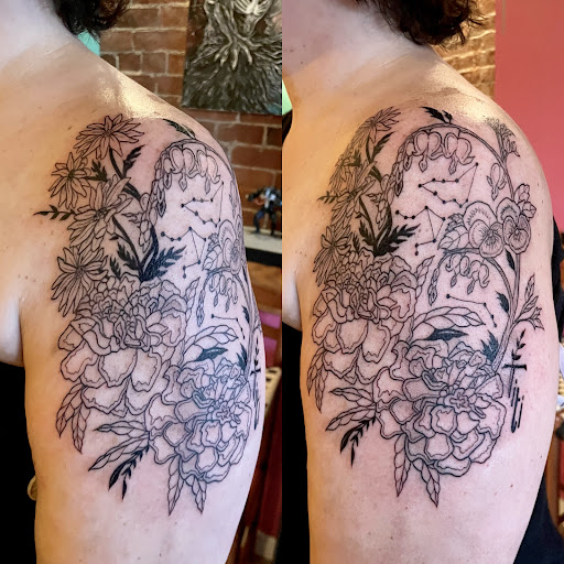 Explore women's quarter sleeve tattoo ideas, creative tattoo ideas in Berwick, available at Truth Custom Tattoo, Design & Gallery