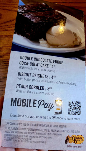 American Restaurant «Cracker Barrel Old Country Store», reviews and photos, 21 Industrial Dr, Hamburg, PA 19526, USA