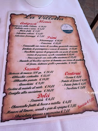 Menu / carte de La Villetta Jenne - Ristorante, Trattoria e B&B vicino Subiaco à Jenne