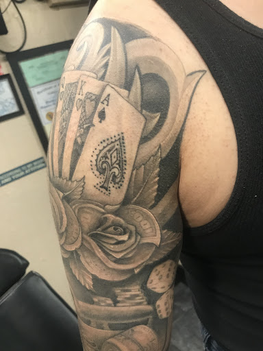 Explore triangle tattoo ideas, creative tattoo ideas in San Marcos, available at Locally Famous Tattoo