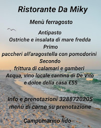 Da Miky à Lido Campomarino menu