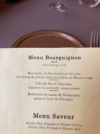 Carte du Restaurant L'Embellie (En Bourgogne) à Sainte-Cécile