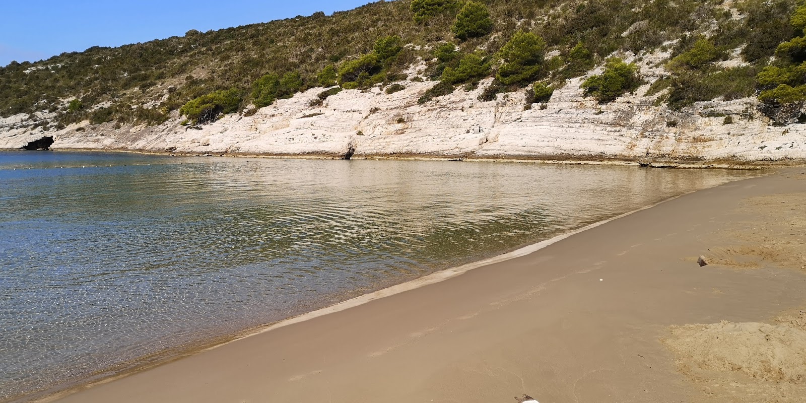 Foto af Porat beach bakket op af klipperne