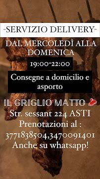 Restaurant de grillades à l'américaine Il Griglio Matto à Asti (le menu)