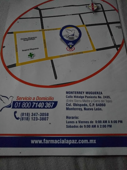 Farmacia La Paz Calle Miguel Hidalgo 2435, Obispado, 64060 Monterrey, N.L. Mexico