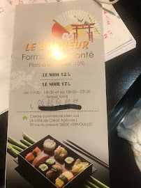 Restaurant de sushis Bonheur Sushi à Vernouillet - menu / carte