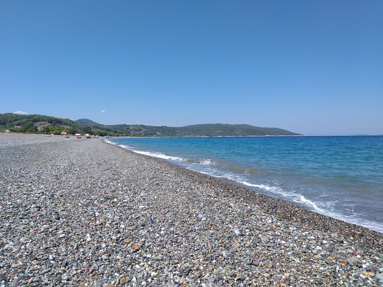 Photo of Elinika beach with gray pebble surface