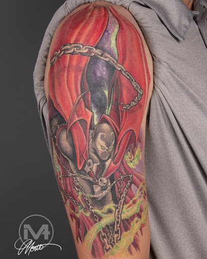 Explore leg sleeve tattoo ideas, creative tattoo ideas in Greenwood, available at Vault 74 Tattoo, LLC