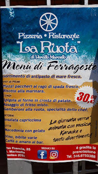Carte du Ristorante Pizzeria La Ruota - Specialità Pesce à Amantea