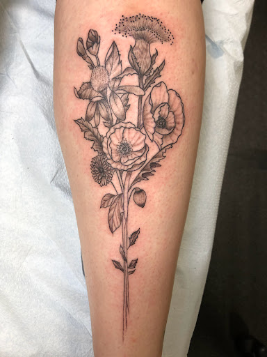 Explore maria tattoo ideas, creative tattoo ideas in Englewood, available at Point of Entry Tattoo