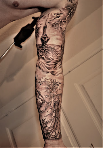 Explore machine tattoo ideas, creative tattoo ideas in Roanoke, available at Saint Cecilias Art Studio