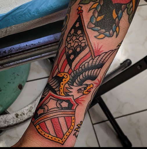 Explore english tattoo ideas, creative tattoo ideas in Temple, available at Lucky In Love Tattoo