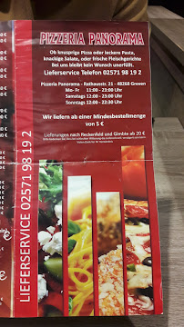Pizzeria Panorama Greven à Greven menu