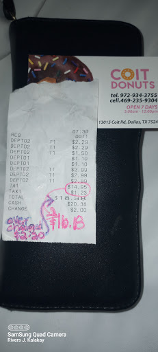 Donut Shop «Daylight Donuts», reviews and photos, 13015 Coit Rd, Dallas, TX 75240, USA