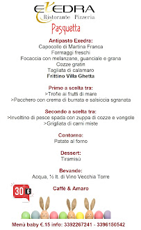 Exedra Restaurant à Leverano menu