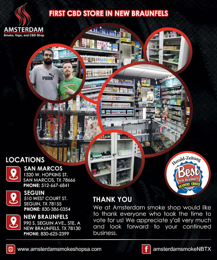 Tobacco Shop «Amsterdam Smoke Shop», reviews and photos, 510 W Court St, Seguin, TX 78155, USA