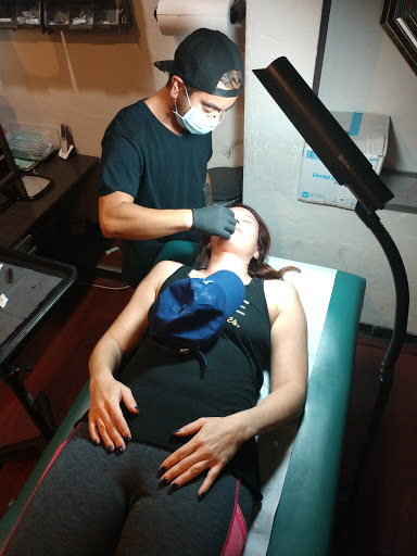 Explore pectoral tattoo ideas, creative tattoo ideas in San Diego, available at Sideshow Tattoo and Piercing