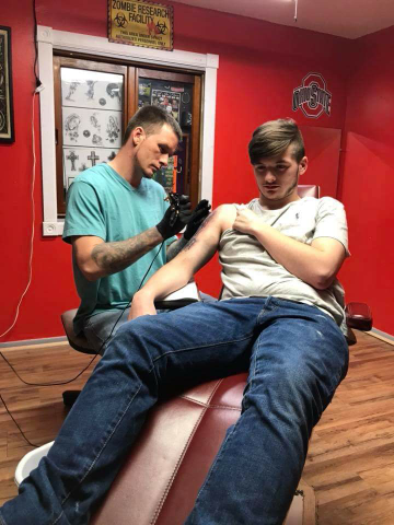 Explore chest and shoulder tattoo ideas, creative tattoo ideas in Dayton, available at Private Ink 2