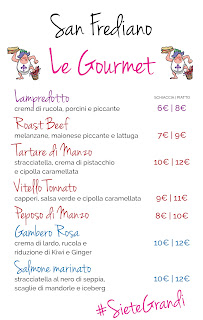Sandwicherie Lo Schiacciavino - San Frediano à Florence (le menu)
