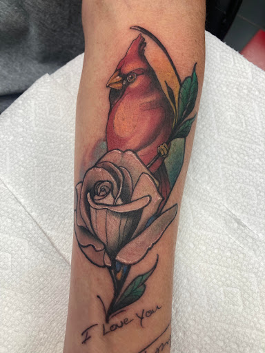 Explore ariel tattoo ideas, creative tattoo ideas in Largo, available at Alchemy Tattoos and Body Piercings