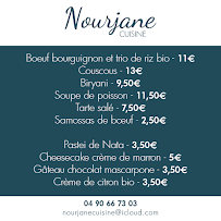 Nourjane à Pernes-les-Fontaines menu