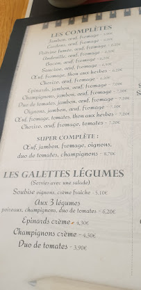 Les Galettes de Saint-Malo à Saint-Malo menu