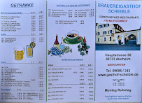 Menu du Brauereigasthof Scheible Griechische Taverne à Alerheim