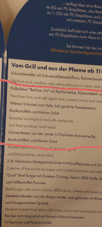 Das Wirtshaus unter dem Bogen à Augsburg menu