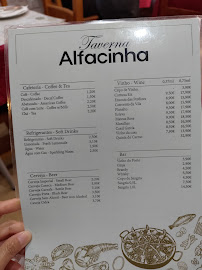 Taverna Alfacinha à Lisbon menu